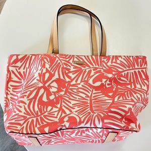 Kate Spade Pink Leaves Tote Bag